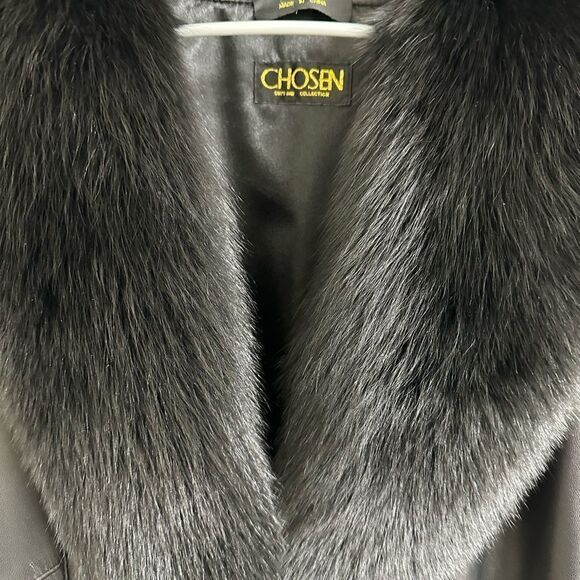 💼Lamb Nappa Leather and Fox Fur Jacket. Relaxed Fit, Stylish, Classic - Picture 15 of 16